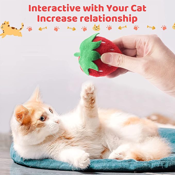 10 Pcs Catnip Toys for Indoor Cats Xmas Interactive Plush Stuffed Kitten Chew Bite Toys Kitty Cat