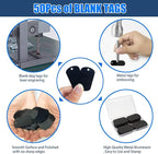 Fesorsi 50 Pcs Aluminum Tags for Engraving,Rectangle Stamping Blanks Tags,Black Military Dog Tags,Anodized Blank Metal Tags,Personalized Pet Dog ID Tags Blank with Hole DIY Pendants Decorative Craft
