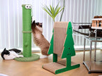 Nekosan Cat Scratching Post - 34-Inch Tall Indoor Cat Scratcher with 5.5-Inch Sisal-Wrapped Post, Hanging Ball Toy, Ideal for Large Cats and Kittens, Furniture-Friendly, Vibrant Green