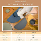 Waterproof Silicone Pet Food Mat - Non-Slip, Spill-Proof Feeding Mats for Floors, Raised Edge Design, Easy-to-Clean, Rubber Mat for Dog & Cat Bowls, 28" Across x 14" Deep, Large-Spruce