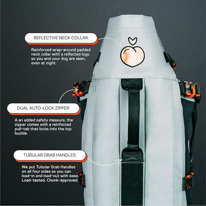 The Maxine One Medium Dog Carrier by Little Chonk | Dog Backpack Carrier for Medium Sized Breeds | Adjustable Front Facing Pet Carrier for Travel | Dog Hiking Backpack - Bark After Dark Black