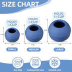 Long-Lasting Interactive Dog Lick Toy, Stuffable Dog Enrichment to Keep Dogs Busy, Wobbly Treat Dispensing Freezable Licking Toys, Food-Grade Safe (Dark Blue,S)