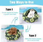 Dog Beds for Small Dogs, Cat Bed Cave, Washable Cute Cat Bed, Cozy Nook Pet Bed for Dogs or Cats, Anti-Slip Puppy Bed Fits up to 22 lbs Pets(Yellow, 24" x 24")