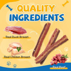 gazeupon Dog Jerky Treats,Triple Flavored Meat Strips for Dogs,Healthy Training Treats for Dogs,Made with Real Chicken,Duck,Beef,14.1 oz