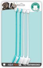 H&H Pets Dog Toothbrush Dual Headed Design Dental Toothbrushes for Small & Large Dogs, 4 or 8 Counts Pack