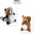 Playology Plush Dog Toy Bundle | Stuffed & Scented Toys for Small Dogs | Peanut Butter Squirrel & Sweet Potato Raccoon Value 2-Pack