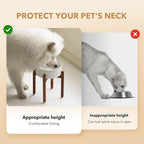 8.2inch Ceramic Raised Dog Bowl Set, Elevated Dog Bowl with Acacia Wood Stand, Food and Water Bowl for Large Breed Dogs, Weighted Pet Dishes(60oz, Arctic White)