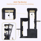 Heybly Heavy Duty Cat Tree, Tower for Indoor Cats Large Adult, Tall Cat Condo House with Extra-Large Baseboard, Multi-Level Plush Furniture with Scratching Posts, Hammock, Toy Ball, Smoky Gray HCT026G