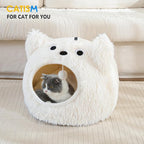 CATISM Cat Bed, Cat Beds for Indoor Cats, Cat Cave, Cat Cave for Indoor Cats, Cat Bed Cave, Large Cat Beds, Cozy Hooded Cat Bed with Soft Cushion, Removable Washable Cat Beds