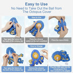Interactive Dog Toys Octopus,Durable Automatic Jumping Dog Toy to Keep Them Busy,Squeaky Moving Tug of War Doggie Toy,USB Rechargeable Puppy Toys (Blue)