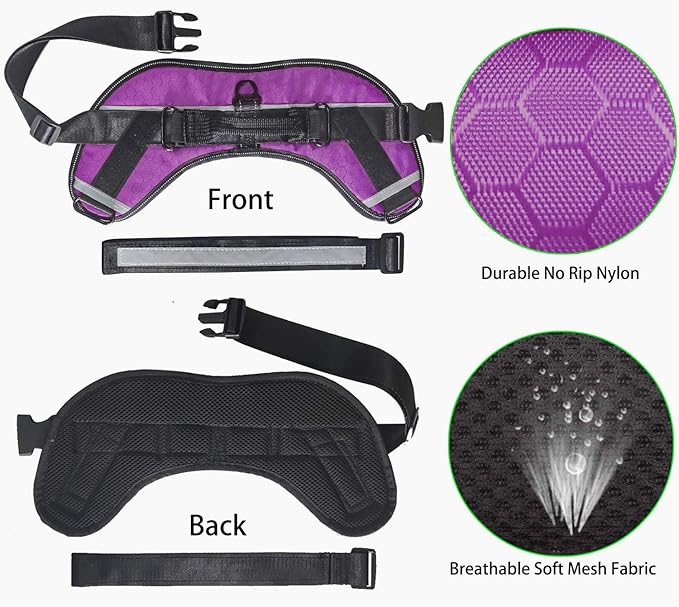 JSXD Dog Harness,No-Pull Service Dog Harness with Handle Adjustable Outdoor Pet Dog Vest 3M Reflective Nylon Material Vest for Breeds,Easy Control for Small Medium Large Dogs