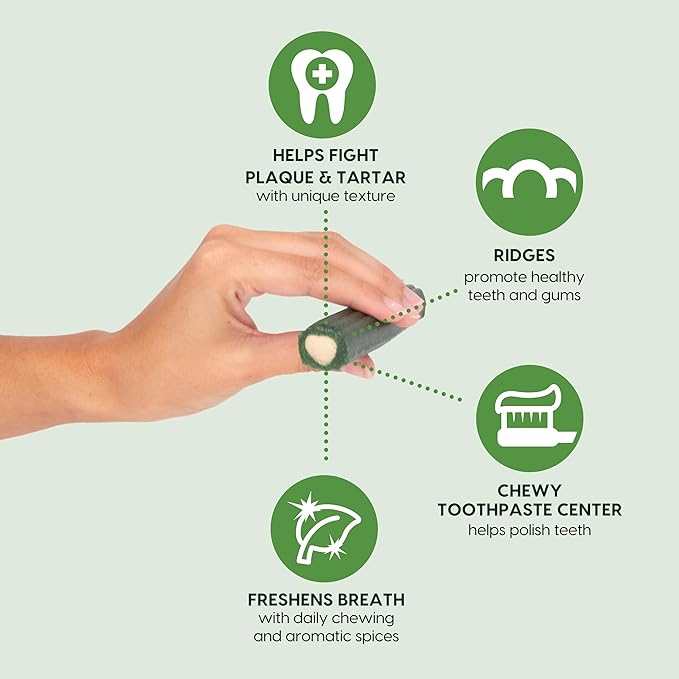 Ark Naturals Brushless Toothpaste, Dog Dental Chews for Extra Large Breeds, Freshens Breath, Unique Texture Helps Reduce Plaque & Tartar, 24oz (Pack of 6)