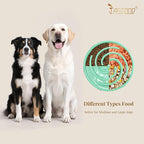 JASGOOD Slow Feeder Dogs Bowl for Medium Dogs,Anti-Gulping Pet Slower Food Feeding Bowls Stop Bloat,Preventing Choking Healthy Design Dogs Bowl, O-pea green