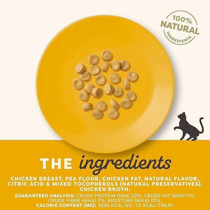 Applaws Natural Cat Treats, Grain-Free, High Protein, Limited Ingredients, No Artificial Additives or Fillers, Healthy & Nutritious Snack for Cats, Crunchy Chicken Treats (12 x 2.0oz Bags)