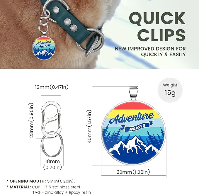 Personalized Dog Tags - Custom QR Code Pet ID Tags - Smart Pet Location Alerts