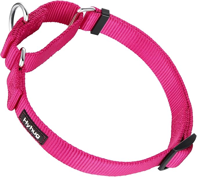 Hyhug Martingale Collar for Dogs Large Pink |Escape - Proof Heavy Duty Nylon Durable No Pull, Ideal for Training & Daily Walks