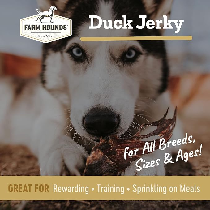 Farm Hounds - Premium Natural Duck Jerky for Dogs - Made from 100% Humanely Raised Duck - Break-to-Size - Great for Training & Treats - No Added Fillers - Made in USA - 3.5 oz - 2 Pack