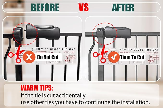38.5-43.5 Inch Extra Wide Baby & Dog Gate, Pressure Mounted Walk Through, Heavy-Duty Safety Gate for Doorways & Stairs, Black Metal with Extension Kit