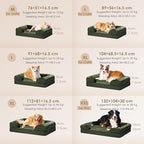 EHEYCIGA Orthopedic Dog Beds for Extra Large Dogs, Waterproof Memory Foam XL Pet Bed with Sides, Non-Slip Bottom and Egg-Crate Foam Big Dog Couch Bed with Washable Removable Cover, Dark Green