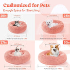 rabbitgoo Calming Dog Bed for Small Medium Dog, 30 inches Pet Bed Machine Washable, Non-Slip Round Fluffy Plush Faux Fur Large Cat Bed, Soft Donut Cuddler Cushion for Small Dog, Pink
