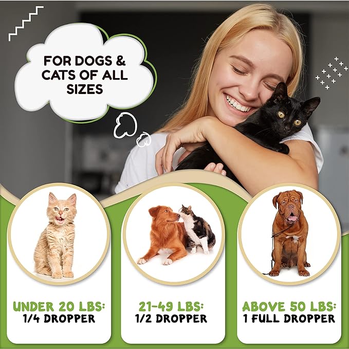 Billion Pets - Hemp Oil for Dogs and Cats - Helps with Anxiety, Pain, Stress, Sleep, Arthritis, Seizures Relief - Hip and Joint Support - Calming Drops