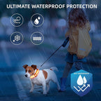 Super Bright LED Dog Collar - Fully Waterproof & Adjustable Glow Collar - USB-C Rechargeable for Night Walking, Safety - Flashing Lighted Collar for Dogs(Orange,L)