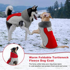 Doglay Dog Coat Waterproof Warm Dog Winter Jacket,Christmas Reflective Fleece Puppy Winter Coat with Harness Hole, Adjustable Snow Jacket for Small Medium Large Dogs