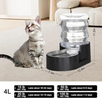 Sfozstra Automatic Gravity Dispenser for Cats: 4L Black Stainless Steel Water Bowl Feeder - Great for Family Homes and Outdoor Activities