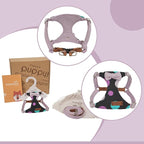 Puppytie No Pull xs Dog Harness with Multifunction Dog Leash,Soft Adjustable No Choke Escape Proof Pet Harness Vest,Polka dots Taro Purple,XS