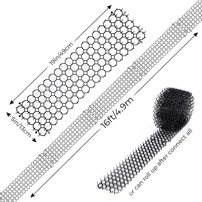 13x49CM Cat Scat Mat Cats Net Digging Stopper Prickle Strip Home (Black)