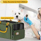 PAWZIDEA Expandable Pet Carrier w/ID Card, 18″×11″×11″ Small Dog Carrier TSA Airline Approved, Top Load Cat Carrier for 2 Cats Under Seat, Soft-Sided Collapsible Puppy & Animal Travel Bag, up 15 lbs