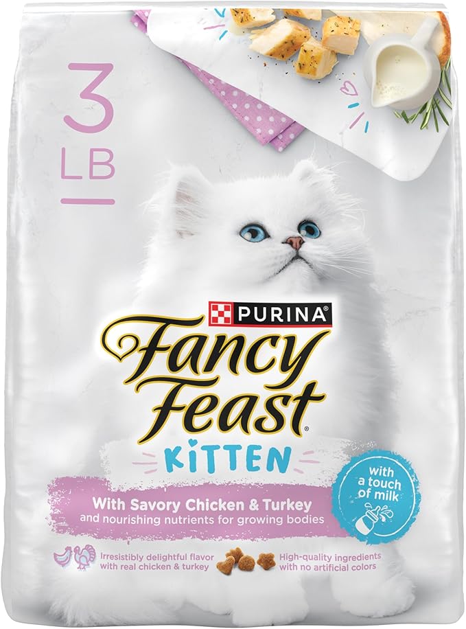 Purina Fancy Feast Kitten With Savory Chicken and Turkey Kitten Dry Food - 3 lb. Bag