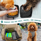 PetAmi Collapsible Dog Bowls 2 Pack, Food and Water Bowls Travel Set, Portable Pet Dish No Spill, Foldable Lightweight BPA Free Leakproof Bowls, Camping Hiking Walking Outdoor Gear Accessories, Gray