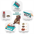 KADTC Paw-Activated Rolling Puzzle Game Toy Level 2 in 1 Treat Toys Capacity 16.4oz Slow Feeder Adjustable Interactive Food Dispenser for Medium/Large Dogs Brain Mental Stimulation and Healthy Eating