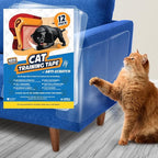 12 Pack Cat Scratch Furniture Protector Tape Sheets – Double-Sided Sticky Training (5 XL, 5 Large, 2 Medium) – Anti-Scratch Couch & Sofa Guard – Clear – Not for Leather, Velvet, Microfiber
