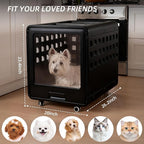 Acrylic Transparent Dog Box, Durable Dog Bed with Movable Panel and Modular Design - Safe, Fashionable and Convenient (Black, Semi-Transparent(26.2" L x 20" W x 23.4" H))