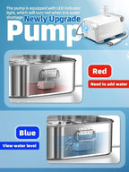 Dog Water Fountain Stainless Steel, 410oz/3.2Gal/12L Large Pet Water Fountain for Dogs, Dog Water Bowl Dispenser with Water Level Window & LED Indicator, Super Quiet for S-L Dogs and Multi-Pet (Pump)