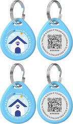 2 Pack Personalized Cat Tags,QR Code Pet ID Tags with Online Profile systerm,Editable Any Names and Phone numbles,2*Blue,S