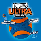 Chuckit! Ultra & Squeaker Ball Dog Toy - Medium Bouncy Fetch Balls for Dogs 20-60 lbs - Made from Durable Rubber - Floating Water Pet Toys - Size Medium - 2.5-inch Diameter - Pack of 3
