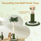 EMUST Cat Scratching Post - 41.3" Tall Cat Scratcher with Interactive Ball Track for Indoor Cats, Cat Post with Self Groomer for Kittens and Adult Cats Protect Your Furniture