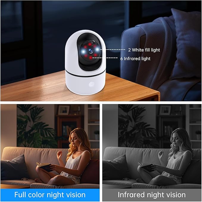 Indoor Camera 5G&2.4G WiFi Cameras for Home Security Instant 911 Alert, 360° Pan/Tilt Baby Monitor/Dog/Pet Camera AI Motion Detection Night Vision, Speaker, US Cloud Storage (1-Pack)