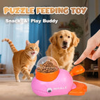 Dog Puzzle Feeder Toy,Interactive Food Dispense,Pet Slow Feeder (Pink)