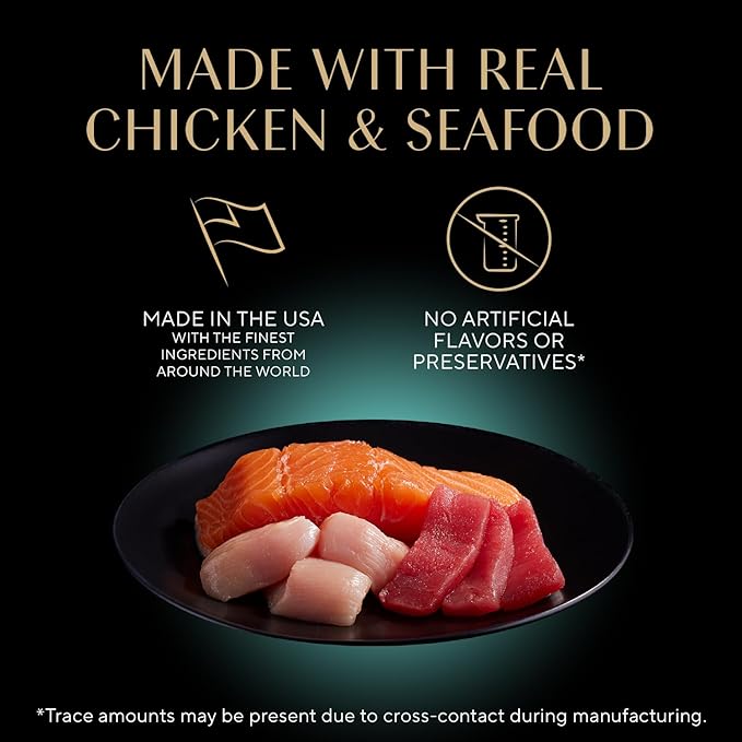 Sheba Perfect Portions Wet Cat Food Cuts in Gravy, Roasted Chicken Entree, with Sustainable Salmon, and with Sustainable Tuna, 2.6 oz. Twin-Pack Trays (18 Count, 36 Servings) (Pack of 2)