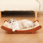 Sisal Cats Scratcher Bed Shaped U, Beech Wood Scratching Pad Indoor cat Toy,Durable,Wooden Cat Furniture Protector, Scratch Post for Larges Cats Scratcher Lounge,Clawing and Play