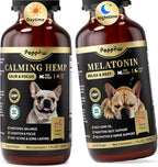 Hemp & Melatonin Calming Drops for Dogs – Day & Night Calming Treat for Anxiety Relief, Stress, Aggression, Separation, Relaxation & Sleep Aid, Bacon Flavor, 2 FL Oz