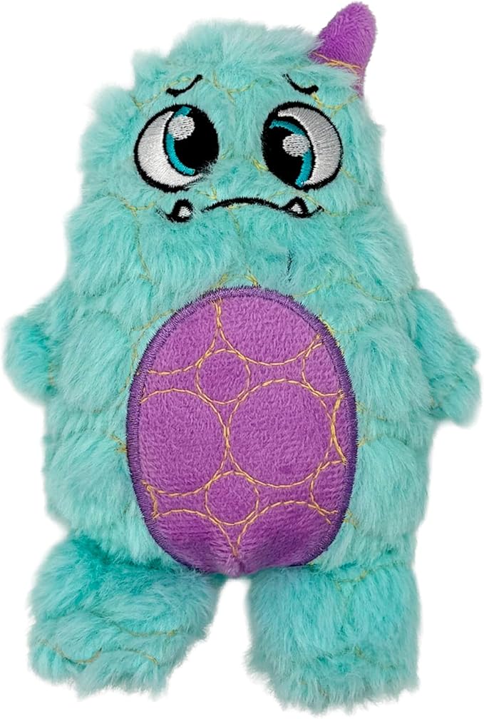 Bite Force - Durable & Strong Dog Toy Light Blue Monster with Squeaker, Kevlar-Reinforced for Aggressive Chewers.