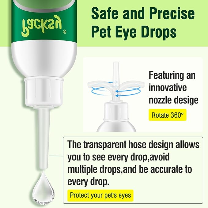 2 * 120ml/4.06fl oz Pet Eye Drops for Dogs and Cats,Solution for Redness,Itching and Tear Stains,Fast-Acting,Safe for All Breeds and Sizes,2pcs
