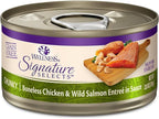 Hotspot Wellness Grain Free Wet Cat Food Variety Bundle - 4 Flavors Pack (12 Cans) With Bowl: Chicken, Liver, Salmon & Turkey (2.82oz)