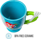 Silver Buffalo Disney Princess Ariel Dinglehopper Hair Brush Shaped Handle Ceramic Mug, 20 Ounces