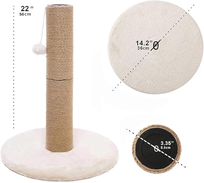 LUCKITTY Small Cat Scratching Posts Kitty Coconut Palm Tree-Cat Scratch Post for Cats and Kittens - Natural Jute Sisal Scratch Pole Cat Scratcher (23IN)